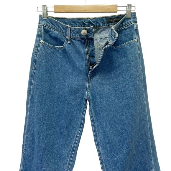 Rag & Bone Dylan Snap Retro Cropped Kick Flare Jeans in Vintage Bloo Size 27 | 4 - Picture 8 of 15